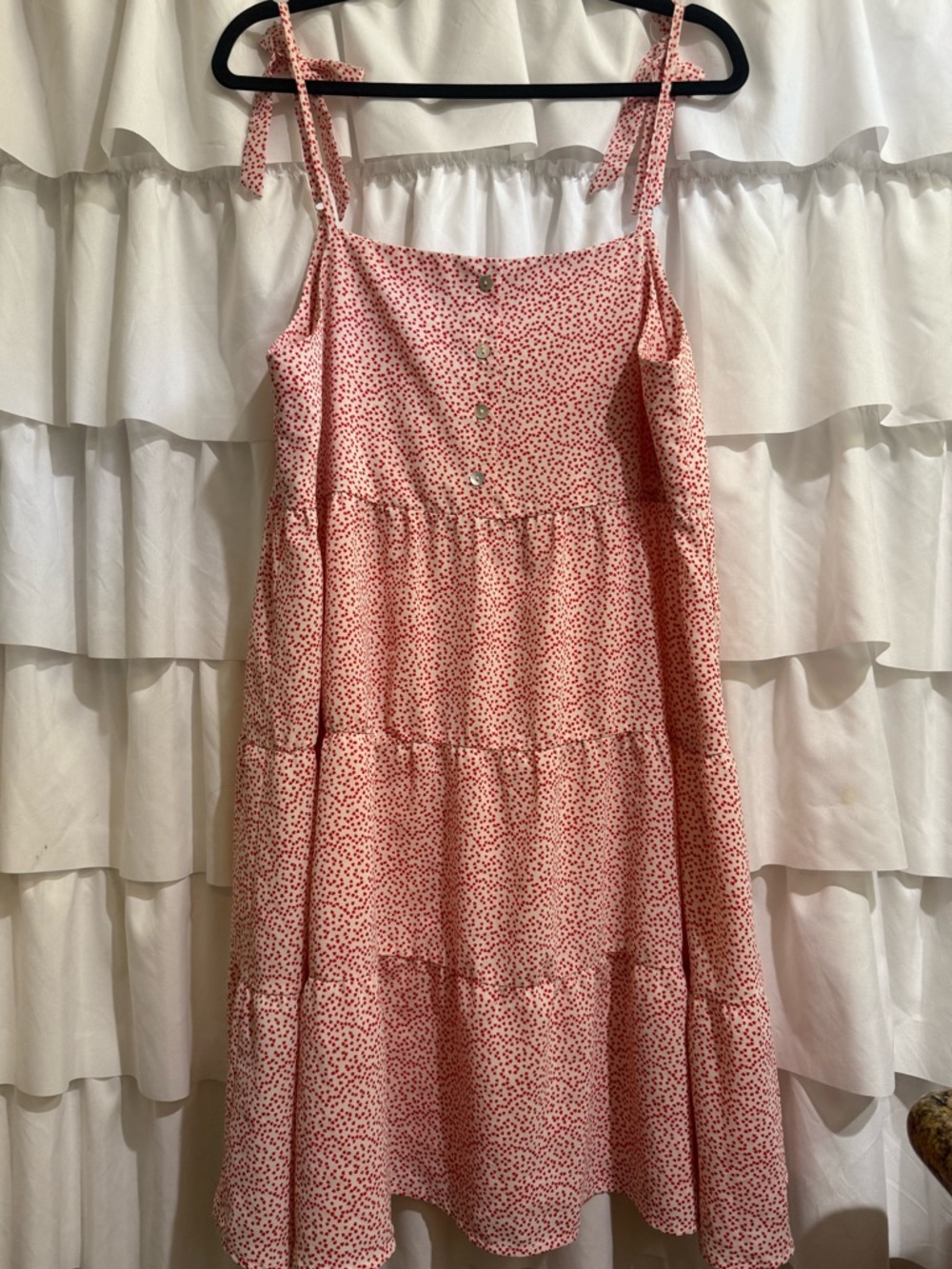 POL Red Dot Print Spaghetti Strap Sundress